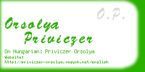 orsolya priviczer business card